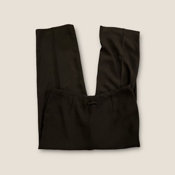 Vintage 80s-90s Drama Relaxed Fit Straight Leg High-Rise Trousers Brown - Picture 2 of 5